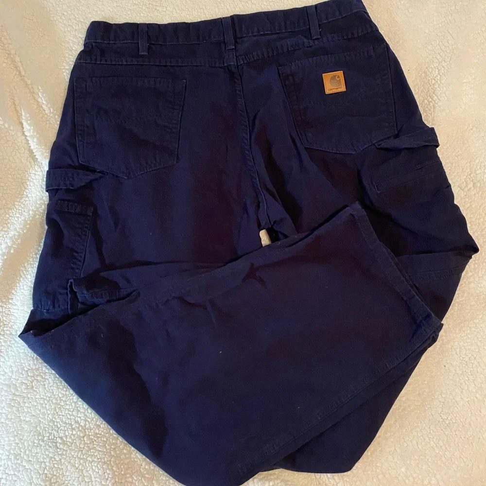 Carhartt  men’s navy Cotton Pants 38x32 - Picture 6 of 7